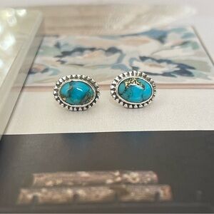 925 Sterling Silver Turquoise stud earrings! B O H O